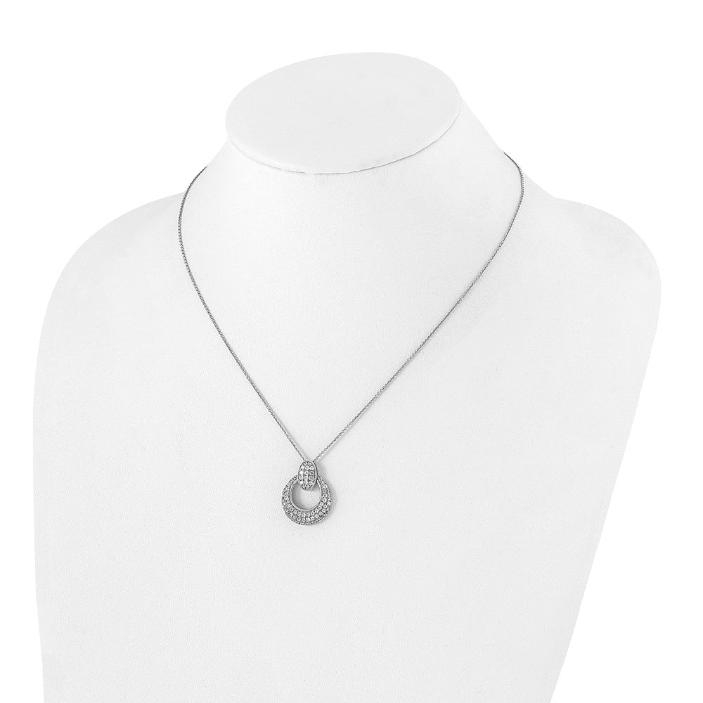 14K White Gold True Origin 1 1/6 Carat Lab Grown Diamond Vs Def 18 Inch Fancy Circle Pendant Necklace