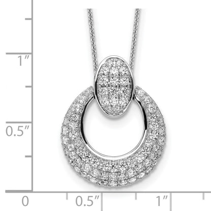 14K White Gold True Origin 1 1/6 Carat Lab Grown Diamond Vs Def 18 Inch Fancy Circle Pendant Necklace