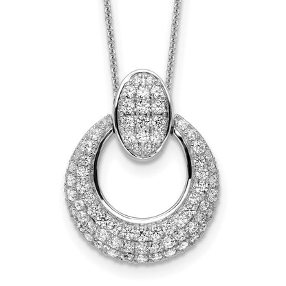 14K White Gold True Origin 1 1/6 Carat Lab Grown Diamond Vs Def 18 Inch Fancy Circle Pendant Necklace