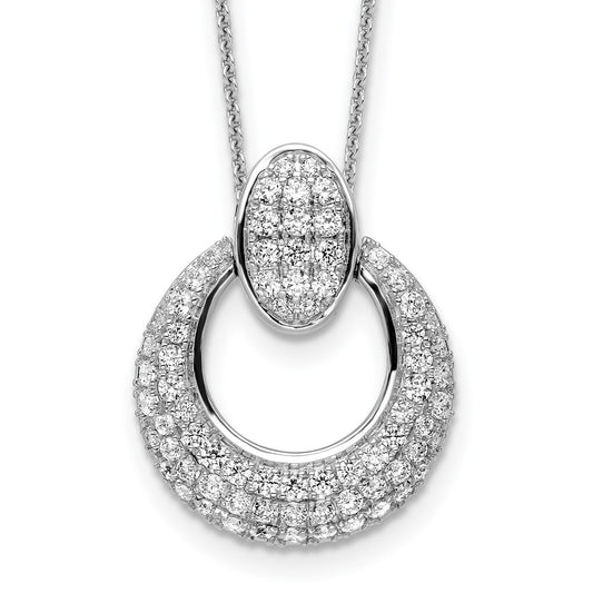 14K White Gold True Origin 1 1/6 Carat Lab Grown Diamond Vs Def 18 Inch Fancy Circle Pendant Necklace