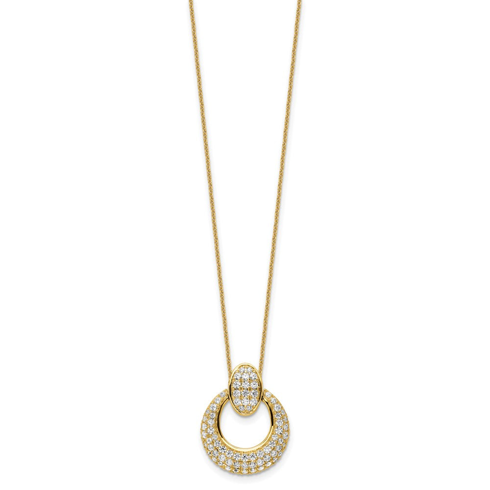14K Yellow Gold True Origin 1 1/6 Carat Lab Grown Diamond Vs Def 18 Inch Fancy Circle Pendant Necklace