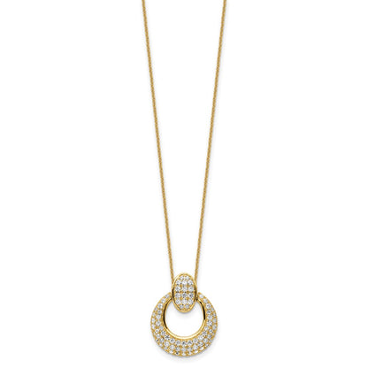 14K Yellow Gold True Origin 1 1/6 Carat Lab Grown Diamond Vs Def 18 Inch Fancy Circle Pendant Necklace