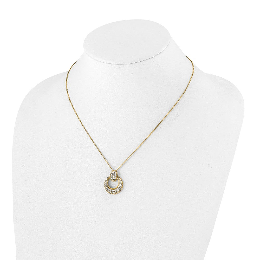 14K Yellow Gold True Origin 1 1/6 Carat Lab Grown Diamond Vs Def 18 Inch Fancy Circle Pendant Necklace