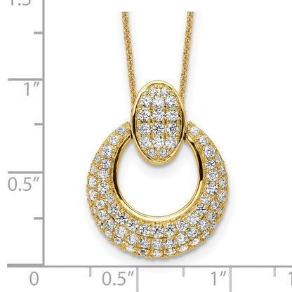 14K Yellow Gold True Origin 1 1/6 Carat Lab Grown Diamond Vs Def 18 Inch Fancy Circle Pendant Necklace
