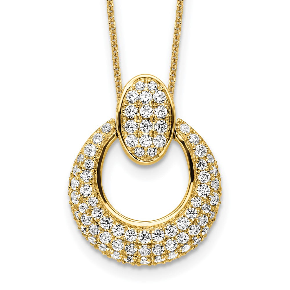 14K Yellow Gold True Origin 1 1/6 Carat Lab Grown Diamond Vs Def 18 Inch Fancy Circle Pendant Necklace