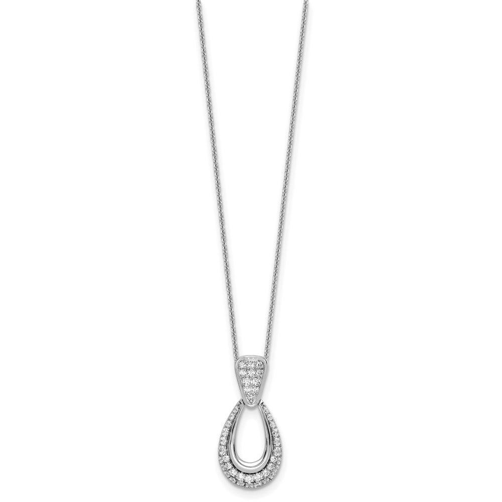 14K White Gold True Origin 1/2 Carat Lab Created Diamond Vs Def 18 Inch Fancy Teardrop Necklace