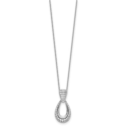 14K White Gold True Origin 1/2 Carat Lab Created Diamond Vs Def 18 Inch Fancy Teardrop Necklace