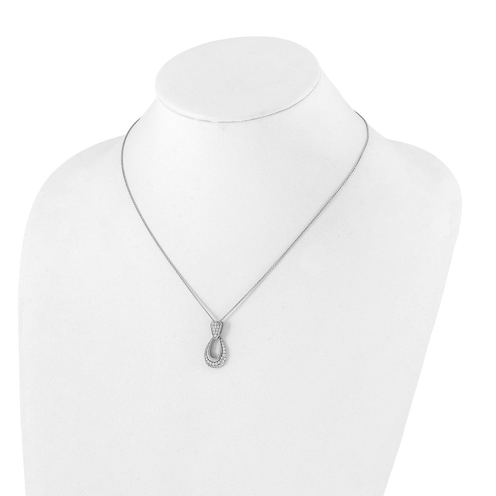 14K White Gold True Origin 1/2 Carat Lab Created Diamond Vs Def 18 Inch Fancy Teardrop Necklace