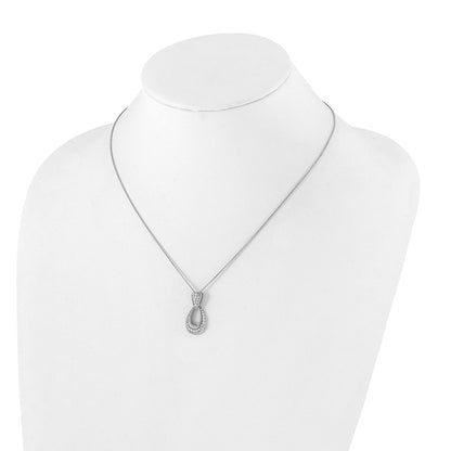 14K White Gold True Origin 1/2 Carat Lab Created Diamond Vs Def 18 Inch Fancy Teardrop Necklace