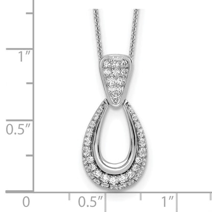 14K White Gold True Origin 1/2 Carat Lab Created Diamond Vs Def 18 Inch Fancy Teardrop Necklace