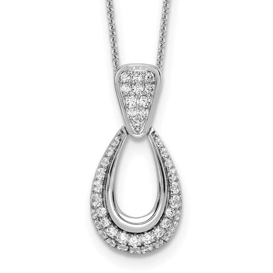 14K White Gold True Origin 1/2 Carat Lab Created Diamond Vs Def 18 Inch Fancy Teardrop Necklace