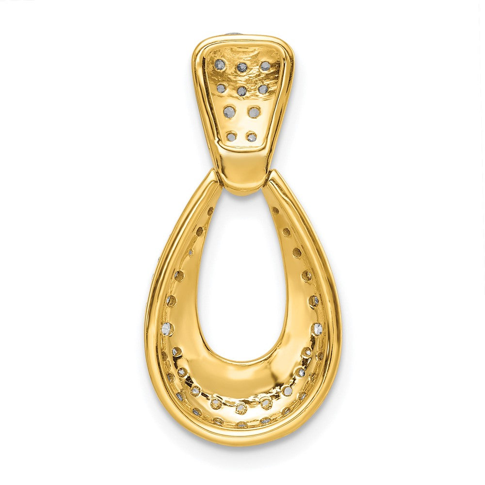14K Yellow Gold True Origin 1/2 Carat Lab Created Diamond Vs Def 18 Inch Fancy Teardrop Necklace