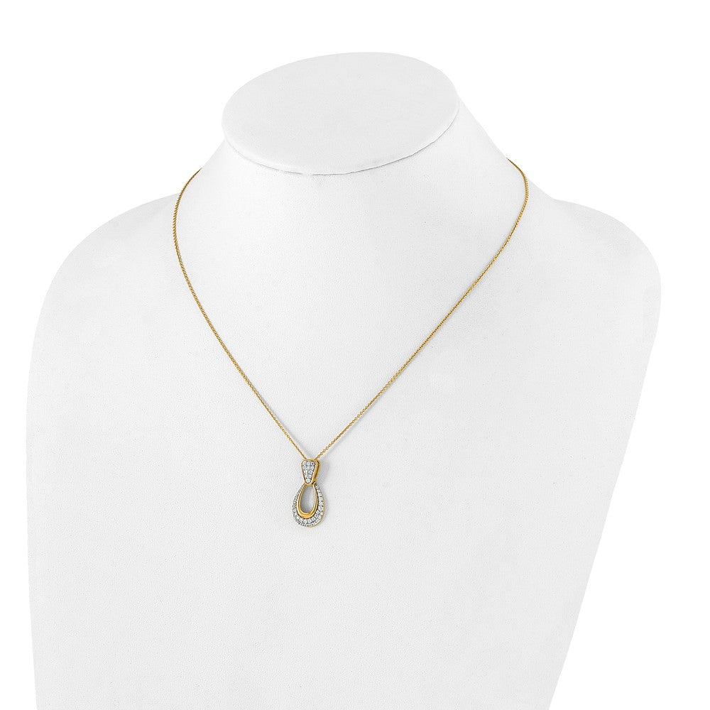 14K Yellow Gold True Origin 1/2 Carat Lab Created Diamond Vs Def 18 Inch Fancy Teardrop Necklace
