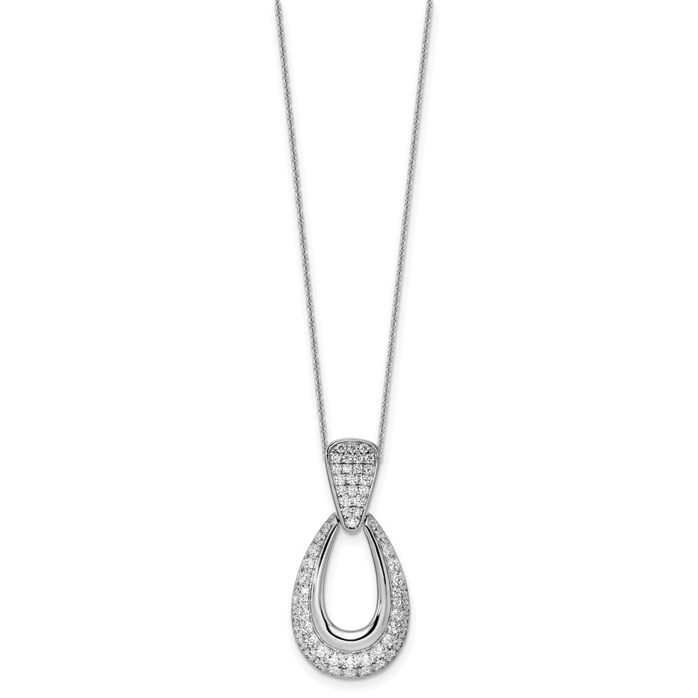 14K White Gold True Origin 1 1/3 Carat Lab Created Diamond Vs Def 18 Inch Fancy Teardrop Necklace