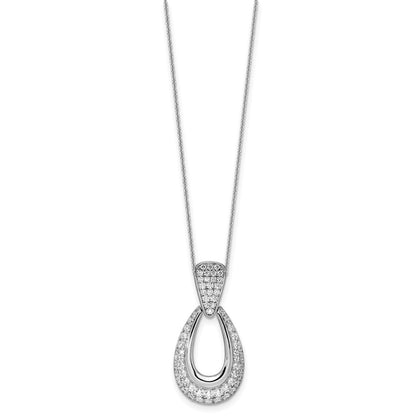 14K White Gold True Origin 1 1/3 Carat Lab Created Diamond Vs Def 18 Inch Fancy Teardrop Necklace