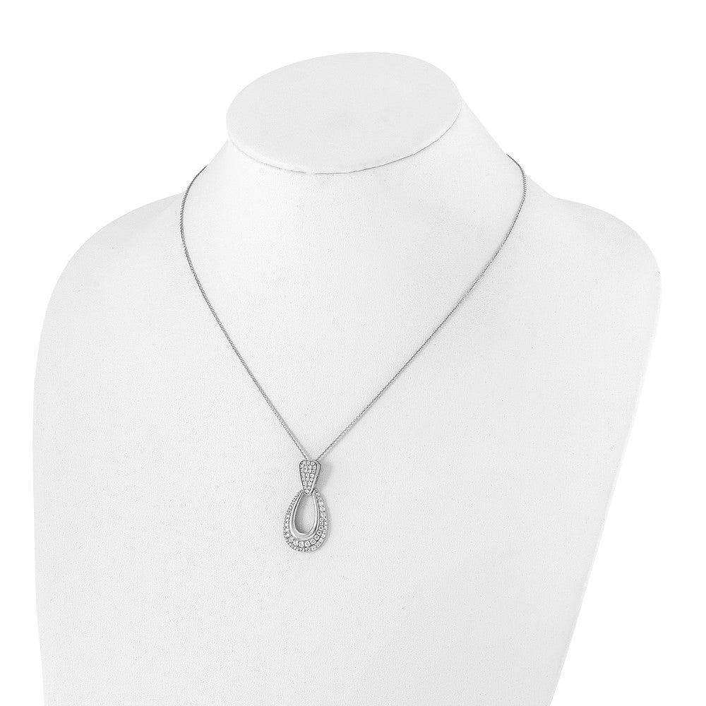 14K White Gold True Origin 1 1/3 Carat Lab Created Diamond Vs Def 18 Inch Fancy Teardrop Necklace