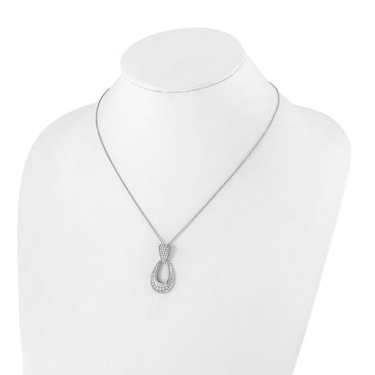 14K White Gold True Origin 1 1/3 Carat Lab Created Diamond Vs Def 18 Inch Fancy Teardrop Necklace