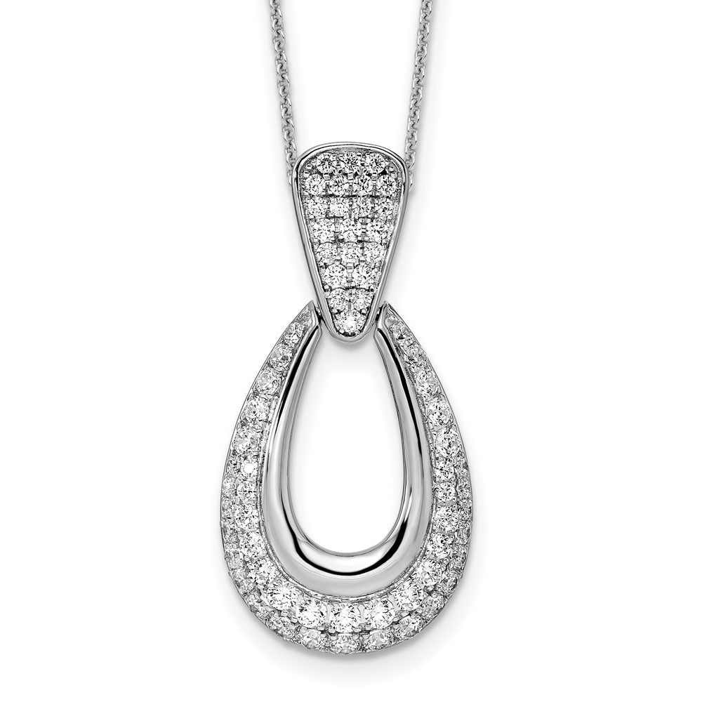 14K White Gold True Origin 1 1/3 Carat Lab Created Diamond Vs Def 18 Inch Fancy Teardrop Necklace