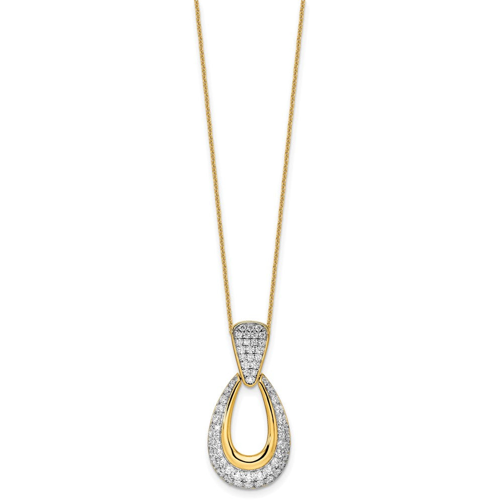 14K Yellow Gold True Origin 1 1/3 Carat Lab Created Diamond Vs Def 18 Inch Fancy Teardrop Necklace