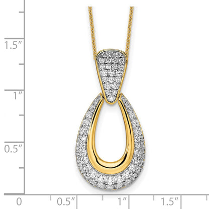 14K Yellow Gold True Origin 1 1/3 Carat Lab Created Diamond Vs Def 18 Inch Fancy Teardrop Necklace