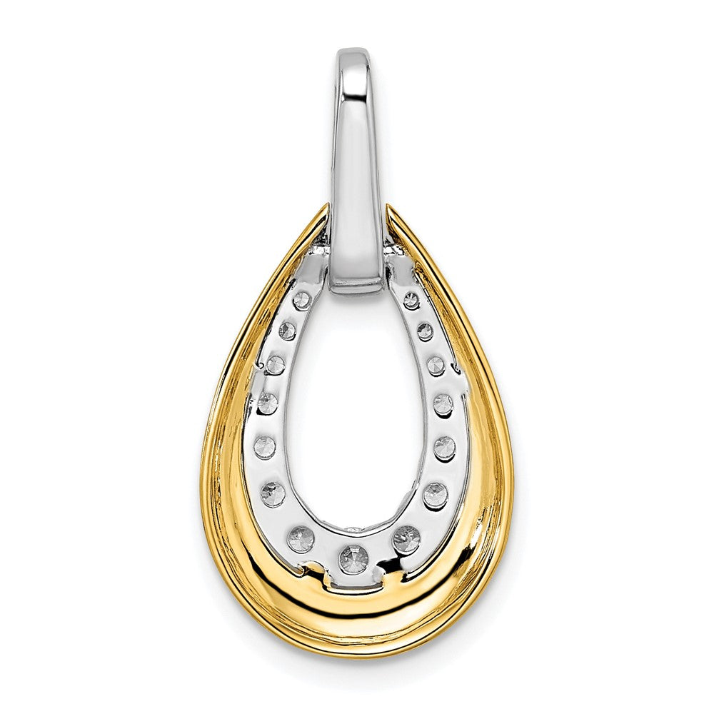 14K Two Tone True Origin 5/8 Carat Lab Grown Diamond Vs Def 18 Inch Fancy Teardrop Necklace