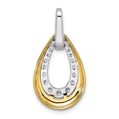14K Two Tone True Origin 5/8 Carat Lab Grown Diamond Vs Def 18 Inch Fancy Teardrop Necklace