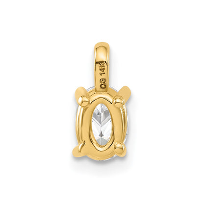 14k Yellow Gold 1/2 Ct. Lab Grown Diamond VS/SI+ G+ Complete Oval Solitaire Pendant