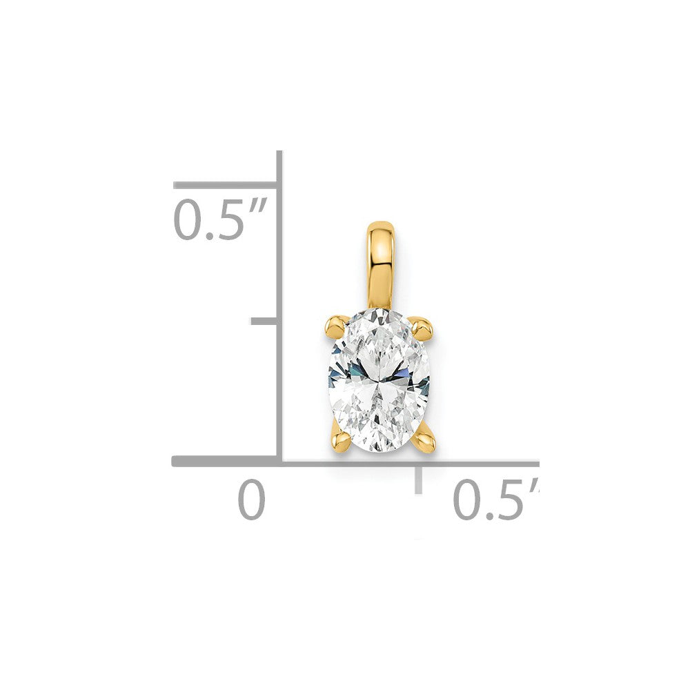14k Yellow Gold 1/2 Ct. Lab Grown Diamond VS/SI+ G+ Complete Oval Solitaire Pendant