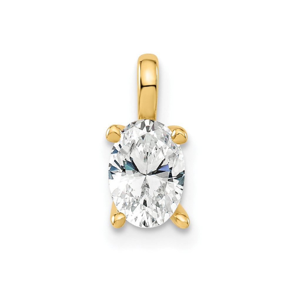 14k Yellow Gold 1/2 Ct. Lab Grown Diamond VS/SI+ G+ Complete Oval Solitaire Pendant