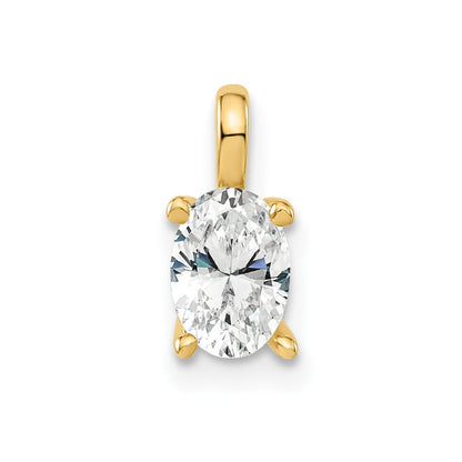 14k Yellow Gold 1/2 Ct. Lab Grown Diamond VS/SI+ G+ Complete Oval Solitaire Pendant