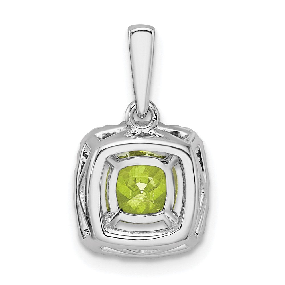 14k White Gold 1/4 Ct. Lab Grown Diamond VS/SI+ G+ August Birthstone Peridot Halo Pendant