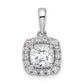 14k White Gold 1/4 Ct. Lab Grown Diamond VS/SI+ G+ April Birthstone White Sapphire Halo Pendant