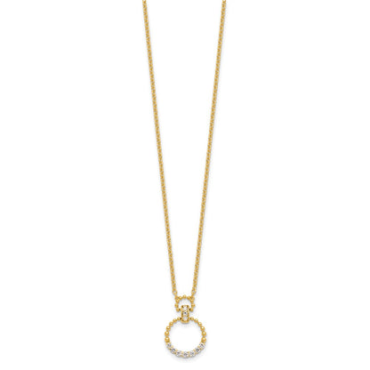 14k Yellow Gold 1/4 Ct. Lab Grown Diamond VS/SI+ G+ Circle 18 inch Pendant Necklace