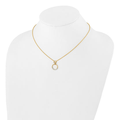 14k Yellow Gold 1/4 Ct. Lab Grown Diamond VS/SI+ G+ Circle 18 inch Pendant Necklace