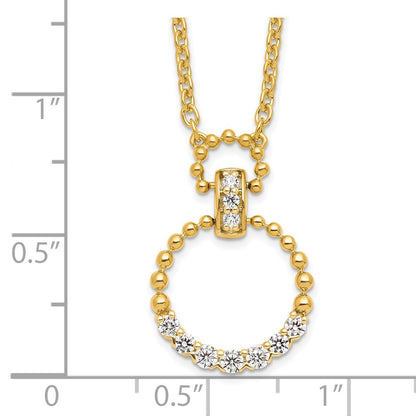 14k Yellow Gold 1/4 Ct. Lab Grown Diamond VS/SI+ G+ Circle 18 inch Pendant Necklace