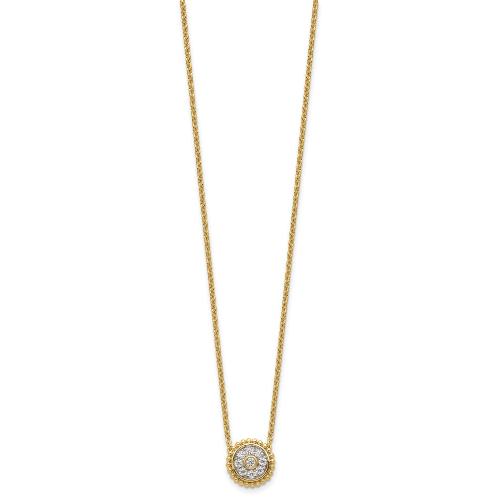 14k Yellow Gold 1/3 Ct. Lab Grown Diamond VS/SI+ G+ Round 18 inch Necklace