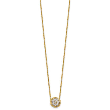 14k Yellow Gold 1/3 Ct. Lab Grown Diamond VS/SI+ G+ Round 18 inch Necklace