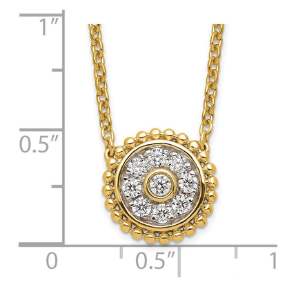 14k Yellow Gold 1/3 Ct. Lab Grown Diamond VS/SI+ G+ Round 18 inch Necklace