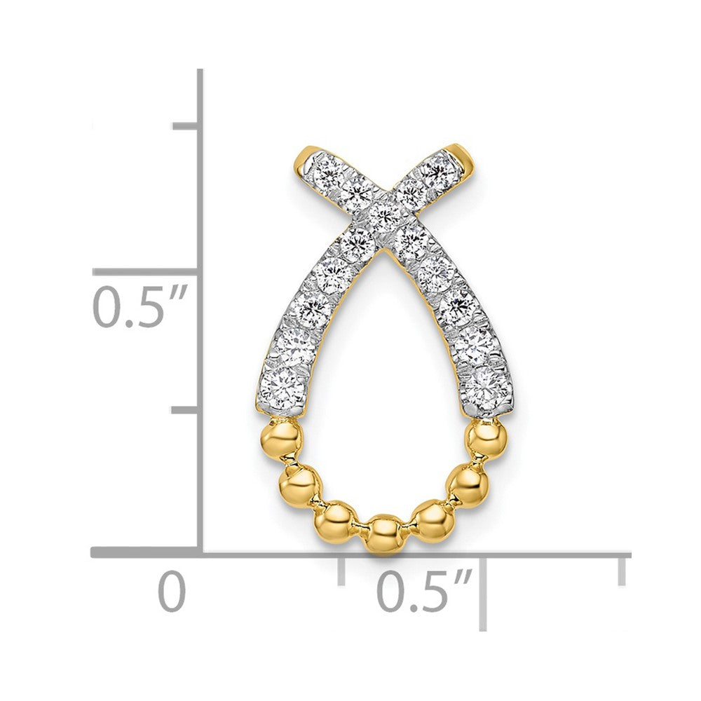 14k Yellow Gold Lab Grown Diamond VS/SI+ G+ Teardrop Pendant