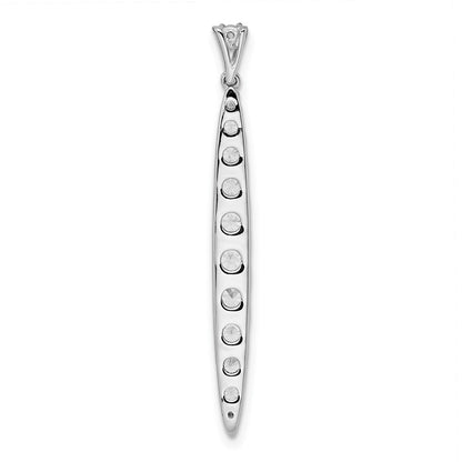 14k White Gold 1 Ct. Lab Grown Diamond VS/SI+ G+ Fancy Bar Pendant