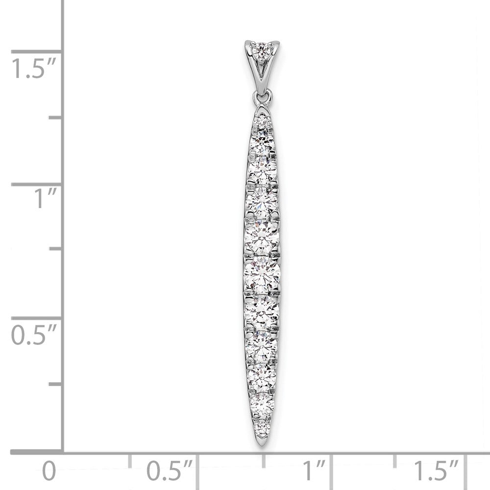 14k White Gold 1 Ct. Lab Grown Diamond VS/SI+ G+ Fancy Bar Pendant