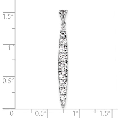 14k White Gold 1 Ct. Lab Grown Diamond VS/SI+ G+ Fancy Bar Pendant