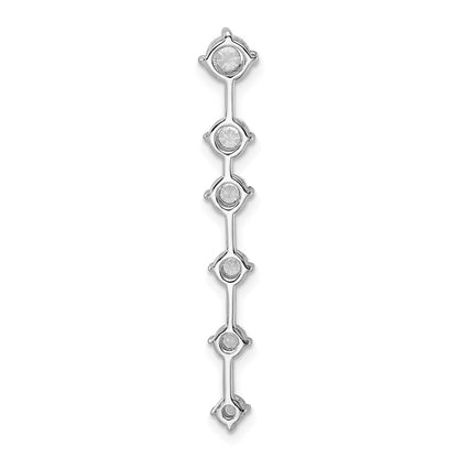 14K White Gold Lab Grown Diamond SI1/SI2, G H I, 6-Stone Chain Slide Pendant