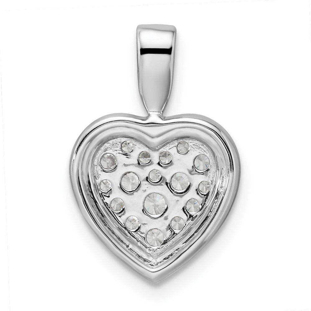 14k White Gold 3/8 Ct. Lab Grown Diamond VS/SI+ G+ Framed Heart Pendant