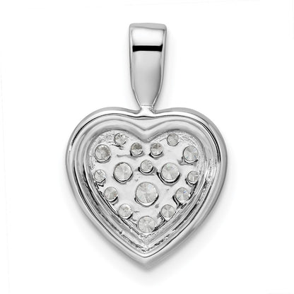 14k White Gold 3/8 Ct. Lab Grown Diamond VS/SI+ G+ Framed Heart Pendant