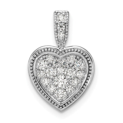 14k White Gold 3/8 Ct. Lab Grown Diamond VS/SI+ G+ Framed Heart Pendant
