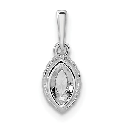14k White Gold 1/10 Ct. Lab Grown Diamond VS/SI+ G+ and White Sapphire April Birthstone Pendant