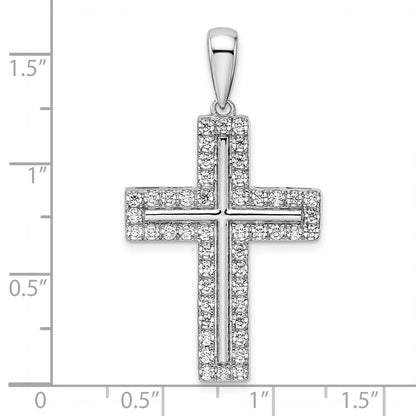 14K White Gold True Origin 1 Carat Lab Grown Diamond Vs D E F Cross Pendant