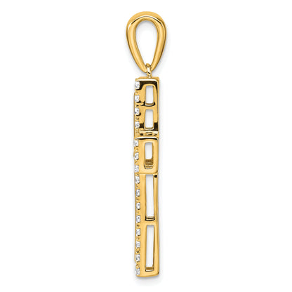 14K Yellow Gold True Origin 1 Carat Lab Grown Diamond Vs D E F Cross Pendant