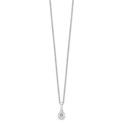 14K White Gold True Origin 1/4 Carat Lab Grown Diamond Vs Def 18 Inch Solitaire Pendant Necklace